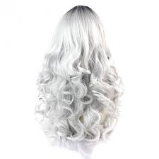 I was a little too scared to do the bleaching just. Wiwigs Wiwigs Romantic Long Curly Wig Grey Off Black Dip Dye Ombre Hair Uk