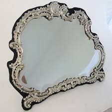 Victorian Shaped Silver Mirror With