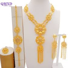 arabia dubai gold color jewelry sets