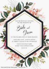 free burgundy fl wedding invitation