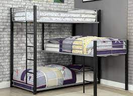 We have designed our 3 bed bunk beds to make bedtime fun and give each child their own space. Gabriel Industrial Style Triple Decker Bunk Corner Bunk Bed For 3