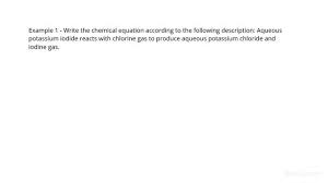 Writing A Chemical Equation From A