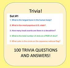 No matter how simple the math problem is, just seeing numbers and equations could send many people running for the hills. Trivia 100 Questions And Answers By Ashley Aldinger Tpt