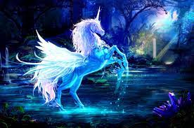 2560x1700 unicorn, water, forest ...