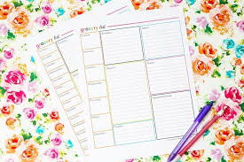free printable grocery list and meal
