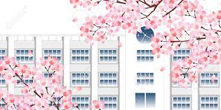 桜学校春の背景のイラスト素材・ベクター Image 50991896