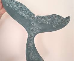 Wooden Whale Tail Wall Art Decor