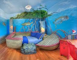 bedroom into an underwater themed space