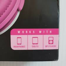 polaroid pink cat ear headphones w