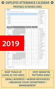 The chronotek online time card software provides businesses with live dashboards showing instant activity as employees clock in and out. 2019 A4 Printable Employee Attendance Calendar Tracker For Hr Etsy Attendance Tracker Calendar Printables Calendar Template