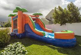 Inflatable backyard floating water slide for lake. Best Inflatable Water Slides For Kids And Adults Trampoline Gurus