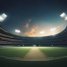 photo cricket stadium night