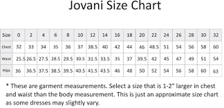 Jovani 171481 Jovani Dresses Boutique Size Chart