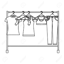 ✓ free for commercial use ✓ high quality images. Monochrome Silhouette Of Female Clothes Rack With T Shirts And Royalty Free Cliparts Vectors And Stock Illustration Image 84473894