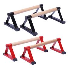 wood parallettes set stretch stand