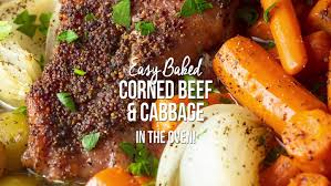 baked corned beef and cabbage in the