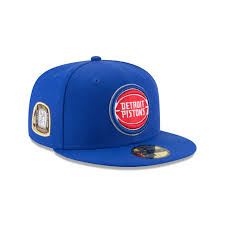 Detroit Pistons Mens 59fifty Title Trim Royal Fitted Hat