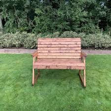 scandinavian redwood garden bench by