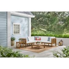 4 Piece Wood Outdoor Sectional Set
