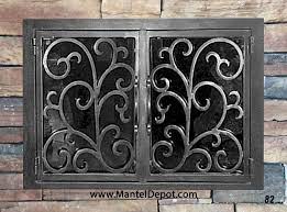 Hand Forged Iron Fireplace Doors Fd082
