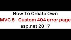how to create mvc 404 custom error page