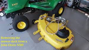 john deere x300 mower deck removal