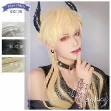 cosplay 3 color long hair ponytail boys