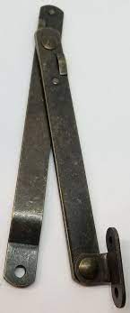 Pair 2 Antique Brass Steel Drop Front