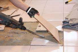 how to remove a tile floor and underlayment