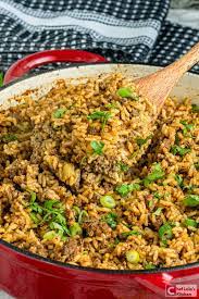 dirty rice with sausage and ground beef