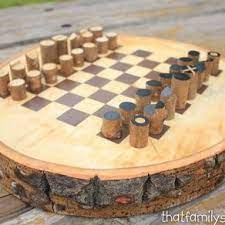 Check out my instagram @mcewen.jpgtools and equipment used:drop sawbiscuit joiner router tableplanerregular wood glue Chess Board On A Log Slice With Simple Log Playing Pieces By Andrew Lund Diy Chess Set Chess Board Wood Chess