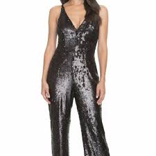 Charlie Sequin Jumpsuit In Matte Black Nwt Xs Nwt