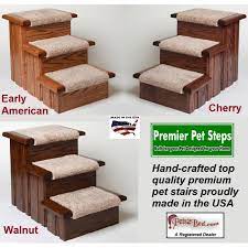 oak wood carpeted pet stairs