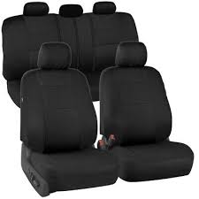 Black Polyester Car Seat Covers Set