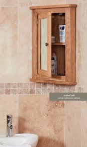 solid oak mirrored corner wall bathroom