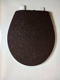 Brown Cloth Toilet Seat Lid Cover