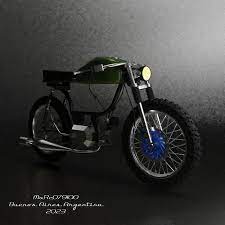 cafe racer moped 50cc 2strokes 3d model