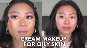 full face of cream makeup for oily skin