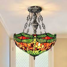 Stained Glass Chandelier With