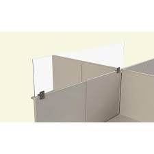 Clear acrylic cubicle panel extenders help to protect a desk area without reducing visibility. Falken Design Cubicle Sneeze Guard Panel Extender Aluminium Bracket For Office Cubicle Walls Between 2 6 3 2 Alu Cub2 6 3 2 The Home Depot