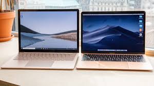 The 2020 macbook air is 0.63 by 11.97 by 8.46 inches (hwd) and 2.8 pounds, versus 0.61 by 12 by 8.4 inches and 2.75 pounds for the previous model. Microsoft Surface Laptop 3 Vs Apple Macbook Air Which Laptop Wins Laptop Mag