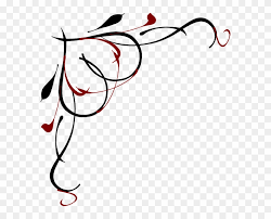 Heart Scroll Clipart Red And Black Border Design Free