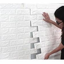 White Square Foam Brick Wall Panel For