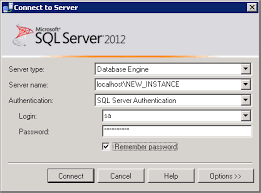 acceso a la nueva instancia de sql server