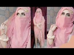 hijab niqab style simple pink dress