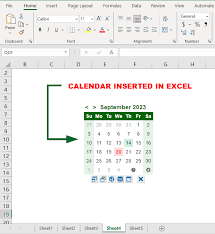 create insert calendar in excel 4