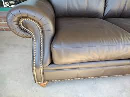 ethan allen brown leather sofa roth