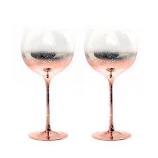 gin glasses set of 2 rose gold