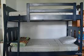 Metal bunk bed white wooden slats size cm 80x190 (80x203x150 overall). Updated Painted Bunk Beds Refresh Living