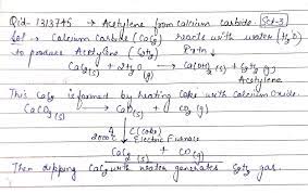 Give equations for the preparation of acetylene from calcium carbide, and  methane from aluminium carbide.
